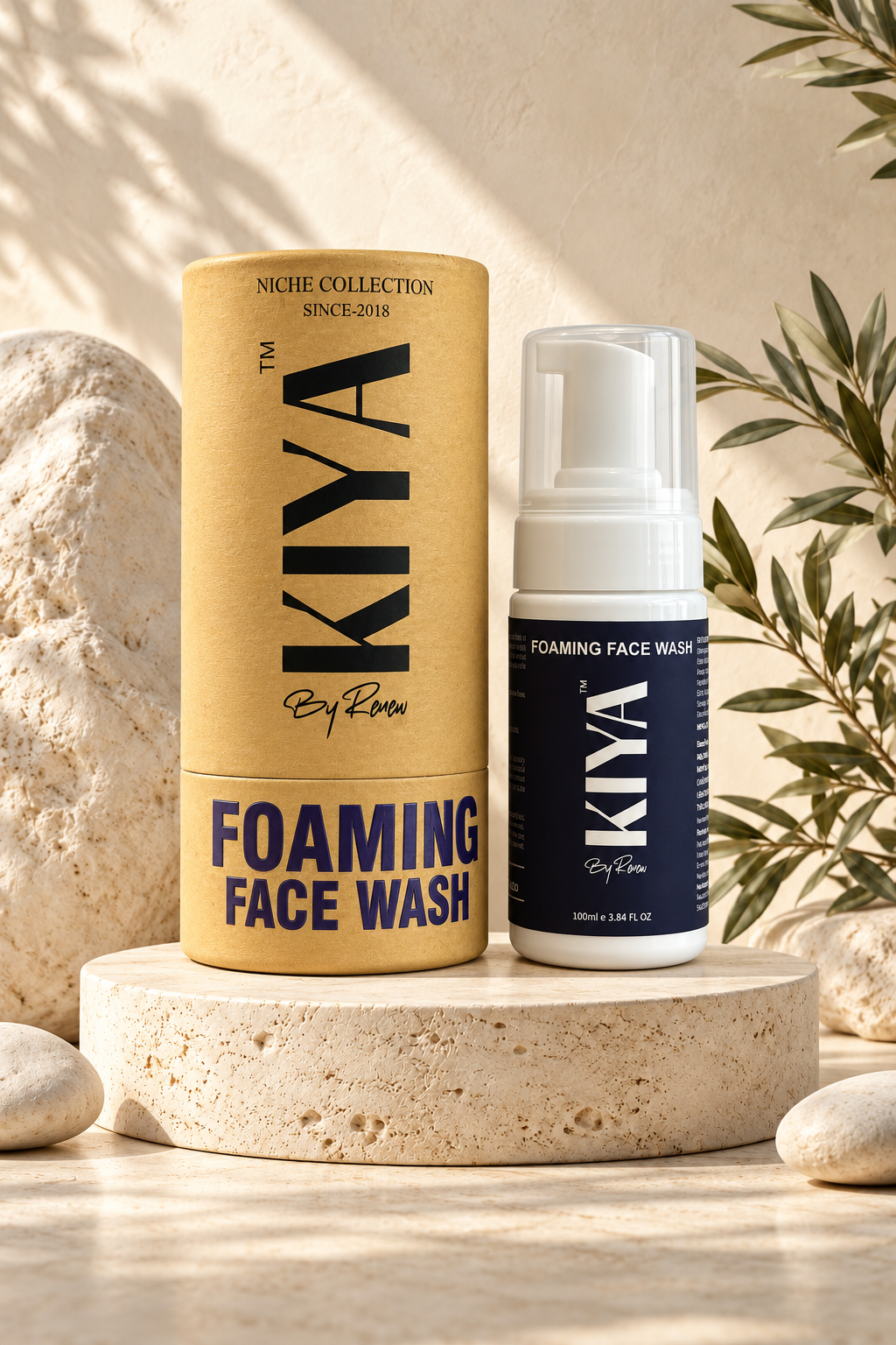 KIYA Foaming Face Wash bottle and packaging