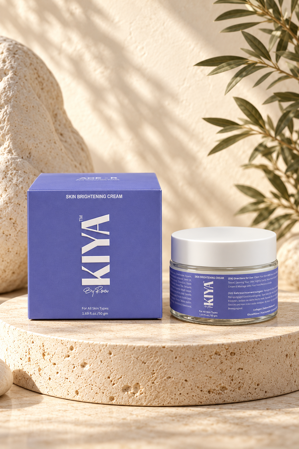 KIYA Skin Brightening Cream jar and box