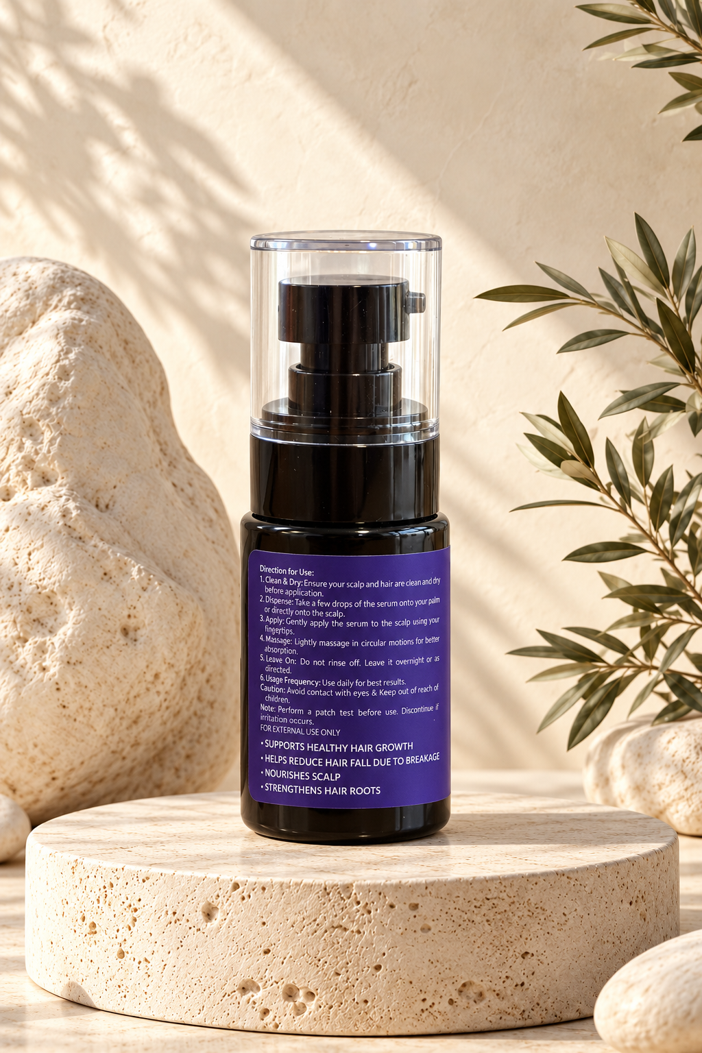 KIYA Grohair Serum directions label