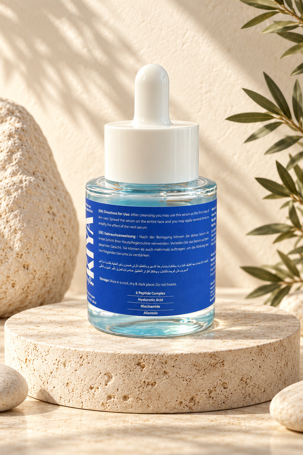 KIYA Six Peptide Emulsion Serum directions label