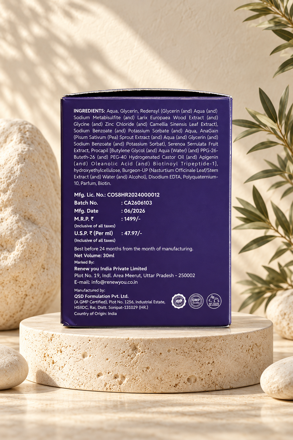 KIYA Grohair Serum box back